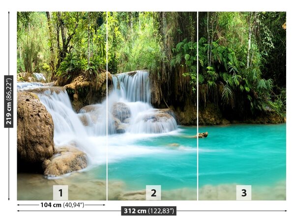 Fototapet Kuang Si Cascada