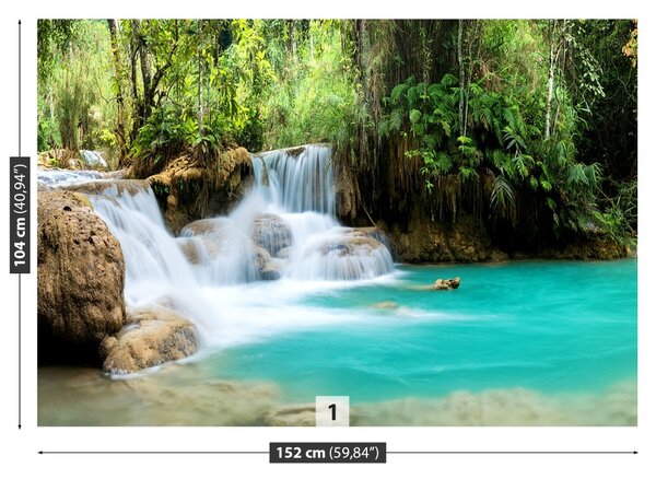 Fototapet Kuang Si Cascada