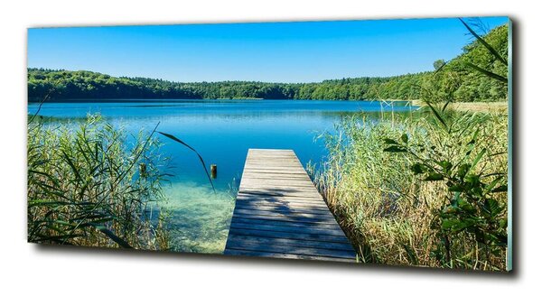 Tablou pe pe sticlă Pier pe lac