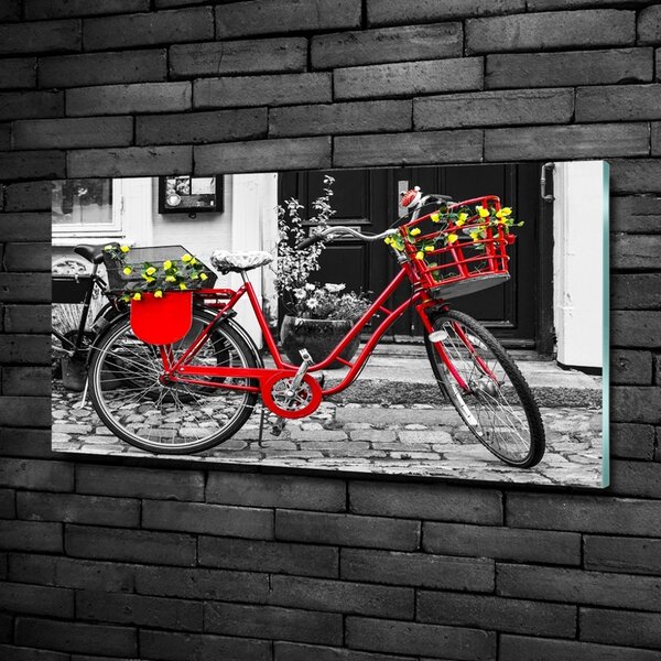 Tablou din Sticlă Oraș biciclete