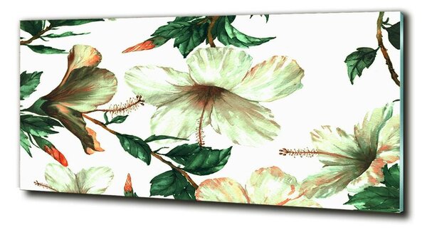 Tablou sticlă flori de hibiscus