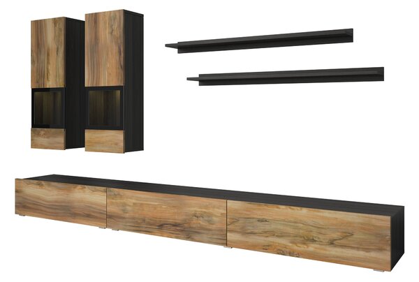Mobilier living Barly Typ 10 (nuc satin + touchwood). Promo -17%. 1107642