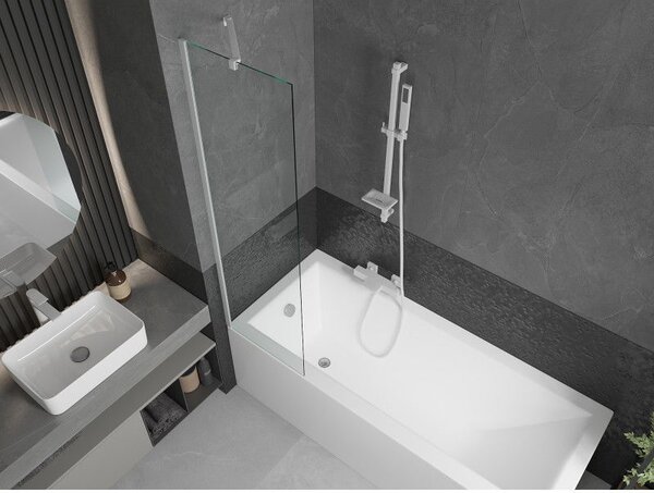 Mexen Next paravan pentru cadă cu 1 panou 50 x 150 cm, transparent, alb - 895-050-000-00-00-20