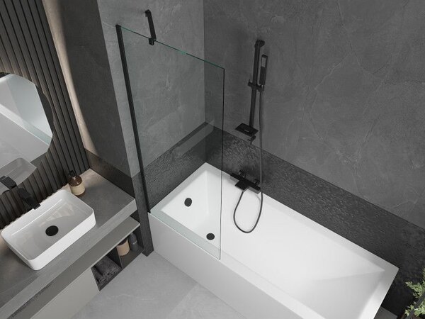 Mexen Next paravan cadă 1-canat 70 x 150 cm, transparent, negru - 895-070-000-00-00-70
