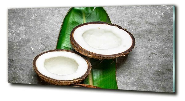 Tablou pe pe sticlă jumătăți de nucă de cocos