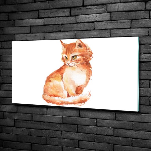 Tablou sticlă Red Cat