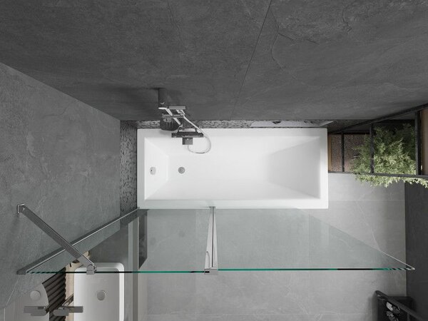 Mexen Flip paravan de cadă cu 2 canaturi 140 x 150 cm, transparent, crom - 894-140-101-01-00
