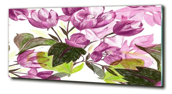 Tablou pe pe sticlă model floral