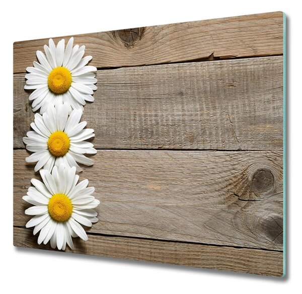 Tocator din sticla lemn daisies