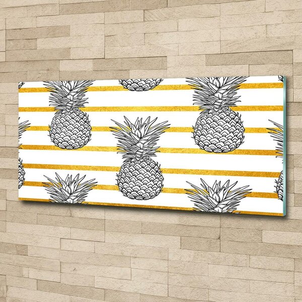 Tablou sticlă benzi de ananas