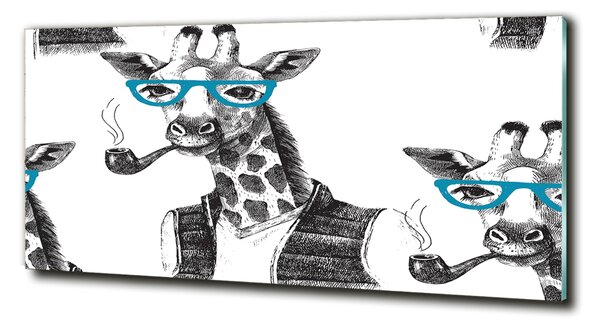 Tablou sticlă ochelari Giraffe