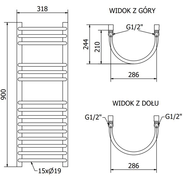 Mexen Eros radiator baie 900 x 318 mm, 315 W, alb - W112-0900-318-00-20