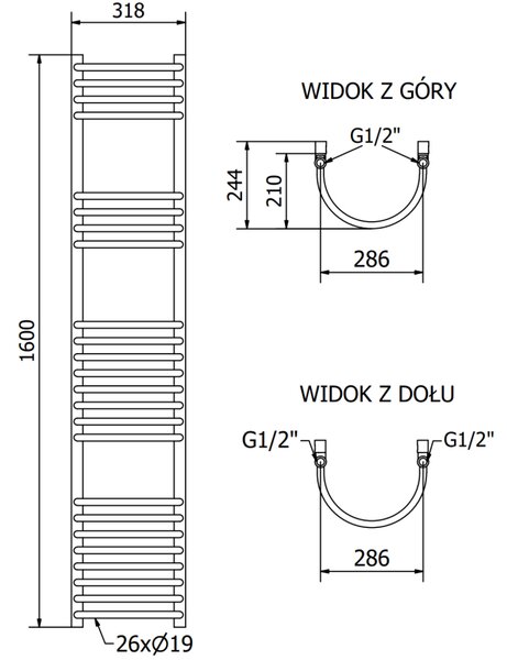 Mexen Eros radiator baie 1600 x 318 mm, 551 W, alb - W112-1600-318-00-20