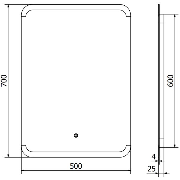Mexen Nida, oglinda baie LED cu iluminare din spate 50x70 cm, 6000K, anti-aburire, 9806-050-070-611-00