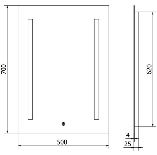 Mexen Remi, oglinda baie LED cu iluminare din spate 50 x 70 cm, 6000K, anti-aburire, 9804-050-070-611-00