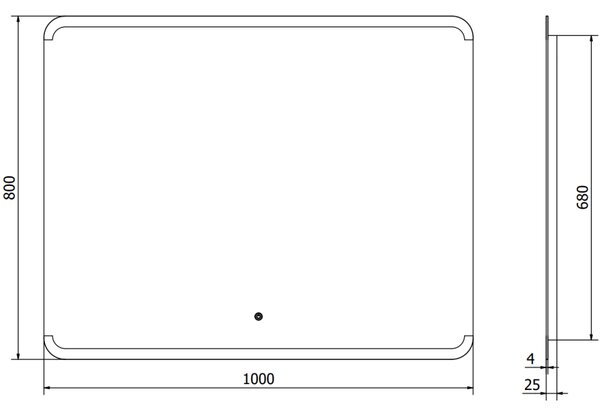 Mexen Nida, oglinda baie LED cu iluminare din spate 100x80 cm, 6000K, anti-aburire, 9806-100-080-611-00