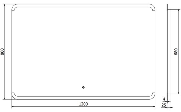 Mexen Nida, oglinda baie LED cu iluminare din spate 120x80 cm, 6000K, anti-aburire, 9806-120-080-611-00