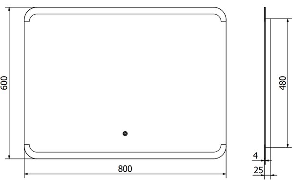 Mexen Nida, oglinda baie LED cu iluminare din spate 80x60 cm, 6000K, anti-aburire, 9806-080-060-611-00