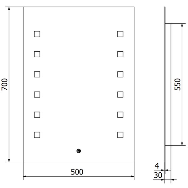 Mexen Ner, oglinda baie LED cu iluminare din spate 50x70 cm, 6000K, anti-aburire, 9809-050-070-611-00