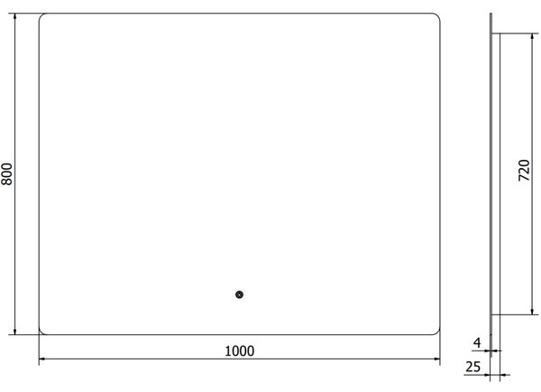 Mexen Sun, oglinda baie LED cu iluminare din spate 100x80 cm, 6000K, anti-aburire, 9807-100-080-611-00