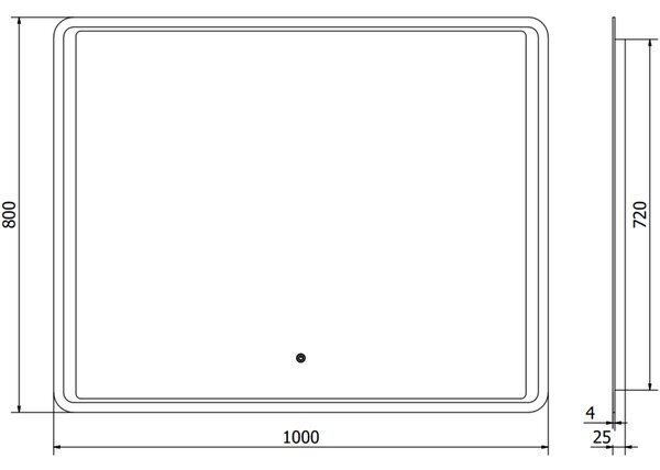Mexen Zusa, oglinda baie LED cu iluminare din spate 100x80 cm, 6000K, anti-aburire, 9808-100-080-611-00