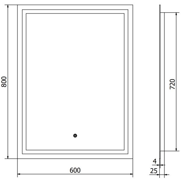Mexen Miko, oglinda baie LED cu iluminare din spate 60 x 80 cm, 6000K, anti-aburire, 9819-060-080-611-00