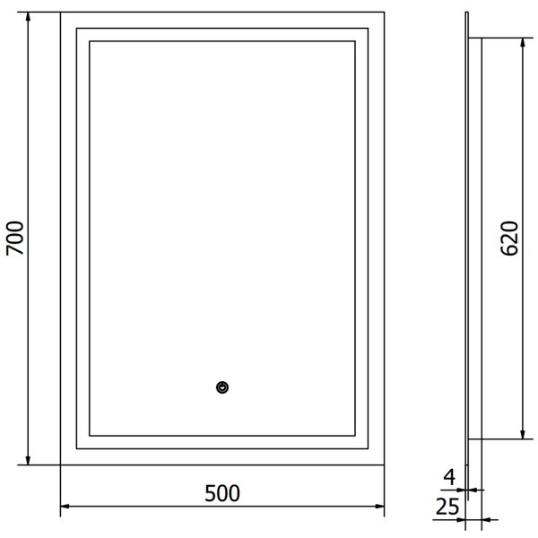 Mexen Miko, oglinda baie LED cu iluminare din spate 50 x 70 cm, 6000K, anti-aburire, 9819-050-070-611-00
