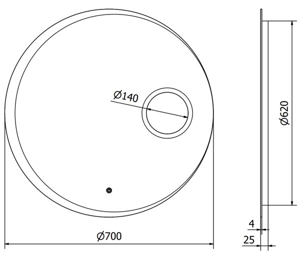 Mexen Ella, oglinda baie LED cu iluminare din spate si oglinda cosmetica 70x70 cm, 6000K, anti-aburire, 9811-070-070-611-00