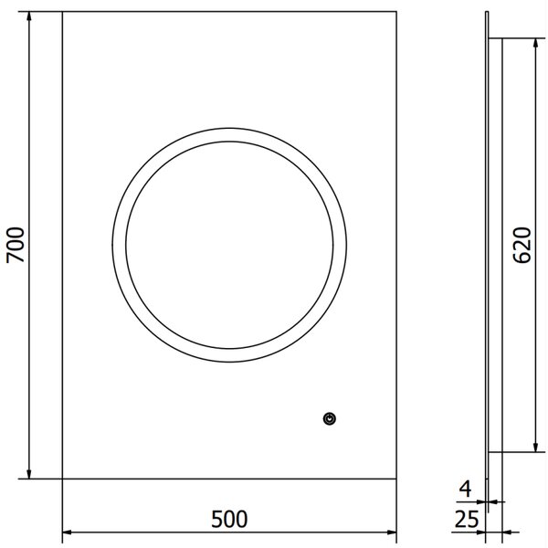 Mexen Koga, oglinda baie LED cu iluminare din spate 50 x 70 cm, 6000K, anti-aburire, 9821-050-070-611-00
