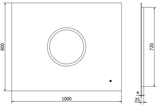 Mexen Koga, oglinda baie LED cu iluminare din spate 100 x 80 cm, 6000K, anti-aburire, 9821-100-080-611-00