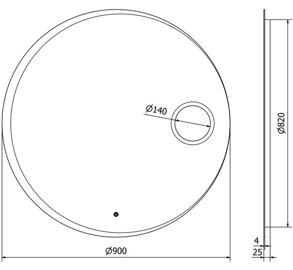 Mexen Ella, oglinda baie LED cu iluminare din spate si oglinda cosmetica 90x90 cm, 6000K, anti-aburire, 9811-090-090-611-00