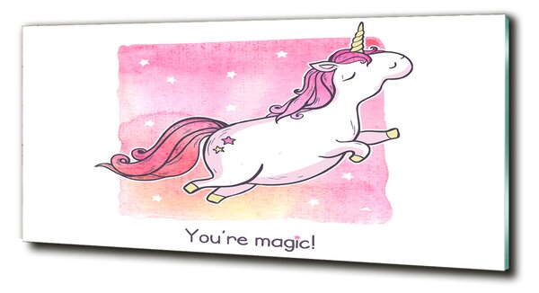 Tablou sticlă unicorn roz