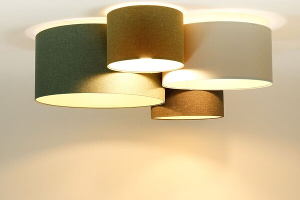 BPS Koncept Boho Ellegant lampă de tavan 4x60 W verde-maro 084-073