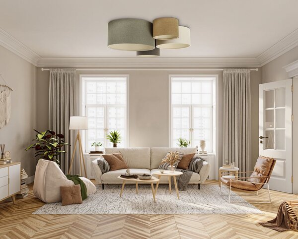BPS Koncept Boho Ellegant lampă de tavan 4x60 W verde-maro 084-073