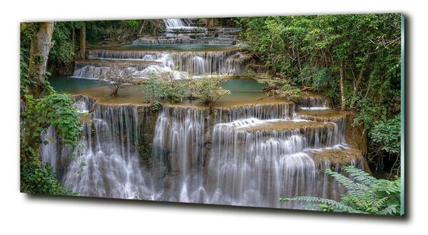 Tablou Printat Pe Sticlă Cascada din pădure