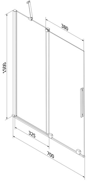 Mexen Velar paravan de baie cu 2 uși glisante 70 x 150 cm, transparent, crom - 896-070-000-01-01