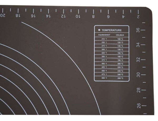 Plansa modelatoare din silicon pentru masurat, rulat sau framantat aluat de patiserie, cofetarie, brutarie, 65 x 45 cm, gri inchis