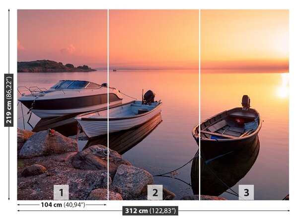 Fototapet bărci Sunrise