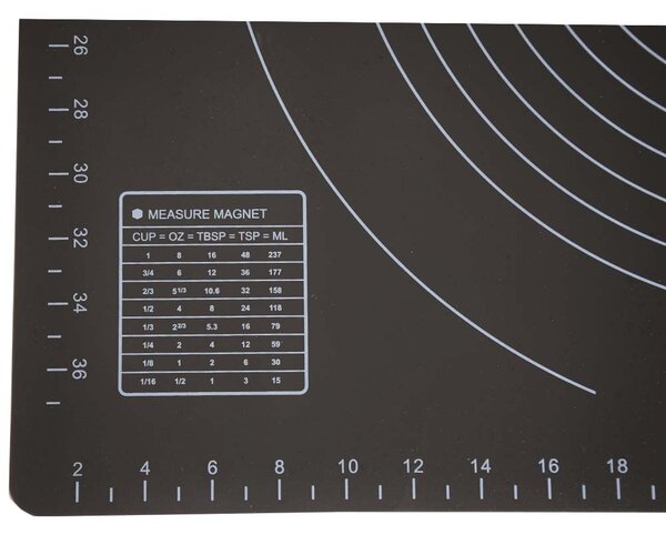 Plansa modelatoare din silicon pentru masurat, rulat sau framantat aluat de patiserie, cofetarie, brutarie, 65 x 45 cm, gri inchis