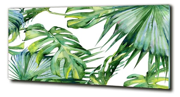 Tablou sticlă frunze tropicale