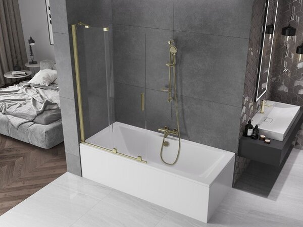 Mexen Velar paravan de duș cu 2 uși glisante 100 x 150 cm, transparent, auriu - 896-100-000-01-50