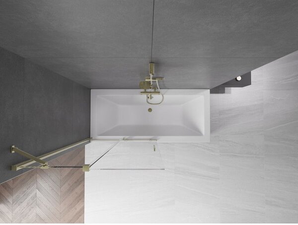 Mexen Velar paravan de duș cu 2 uși glisante 100 x 150 cm, transparent, auriu - 896-100-000-01-50