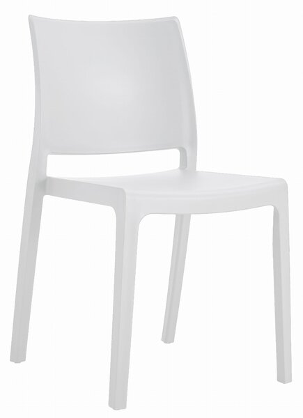 Scaun alb din plastic KLEM