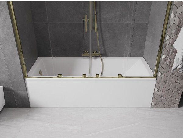 Mexen Velar Duo paravan de cadă cu 2 aripi, glisant, 180 x 150 cm, transparent, auriu - 896-180-000-02-50