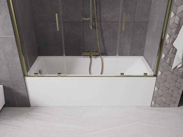 Mexen Velar Duo paravan de cadă cu 2 aripi, glisant, 180 x 150 cm, transparent, auriu - 896-180-000-02-50