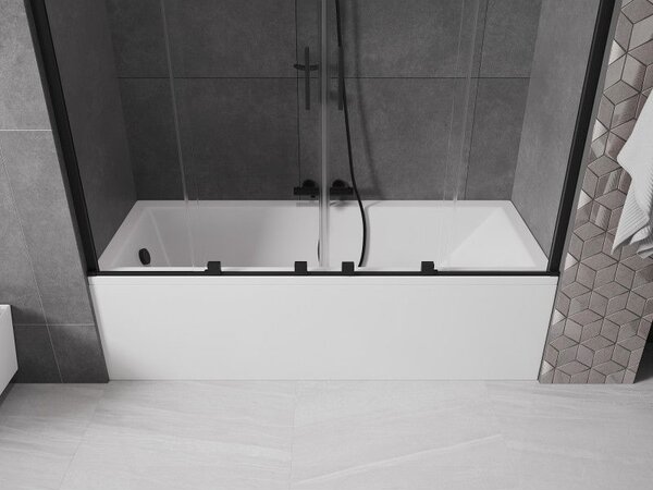 Mexen Velar Duo paravan pentru cadă cu 2 canaturi glisante 170 x 150 cm, transparent, negru - 896-170-000-02-70