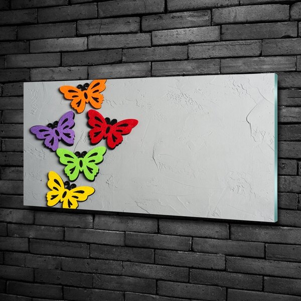 Tablou sticlă fluturi colorat