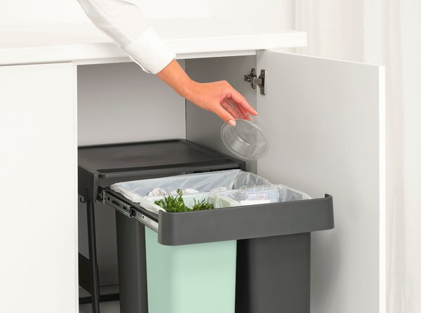 Brabantia Sort & Go sortare deșeuri 10 l negru-verde 232541