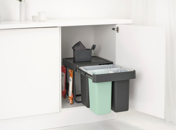 Brabantia Sort & Go sortare deșeuri 10 l negru-verde 232541