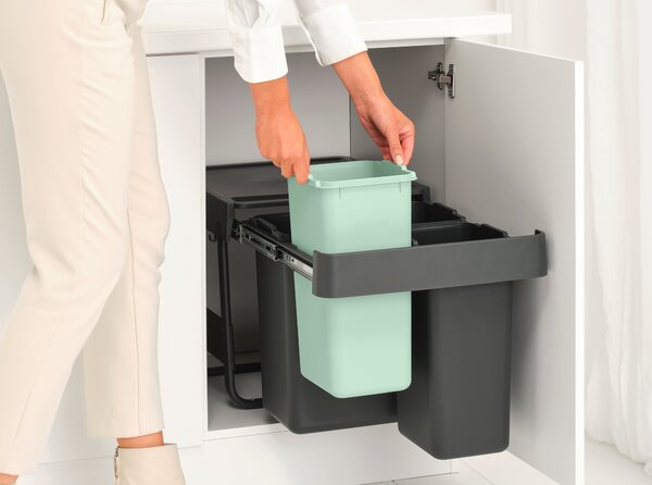 Brabantia Sort & Go sortare deșeuri 10 l negru-verde 232541